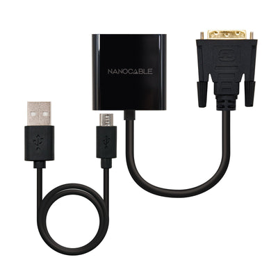 Nanocable Converter DVI 24+1/M a VGA HDB15/H - 10CM - Black — image 1