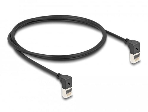 Delock Network Cable RJ45 CAT.6A S/FTP Slim 90° Oben / Oben Angular 1M — image 1