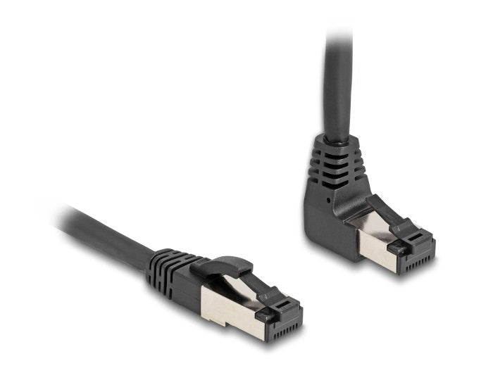 Delock RJ45 Network Cable CAT.8.1 S/FTP 90° Unten Angular / Gerade 1M Black