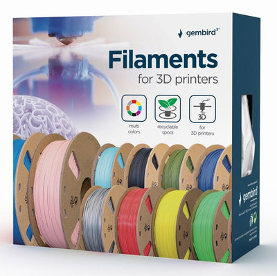 Gembird 3DP-PLA-MX3-01-GBK Filament Pla Three Galaxy Black 1.75MM 1KG — image 1