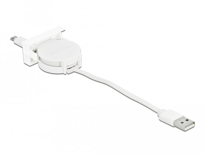 Delock Easy 45 Moduloo USB 2.0 Enrollable USB Typ-a a Easy-usb Typ Micro-b White 0.50M