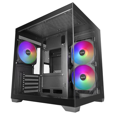 Mars Gaming PC Case microATX MC-VIEW3 GPU Max. 330MM Glass Tempered Panoramico ARGB USB-C Black — image 1