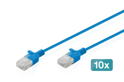 CAT.6 U-UTP Slim Network Cable, 1M, Blue 10 Pcs — image 1