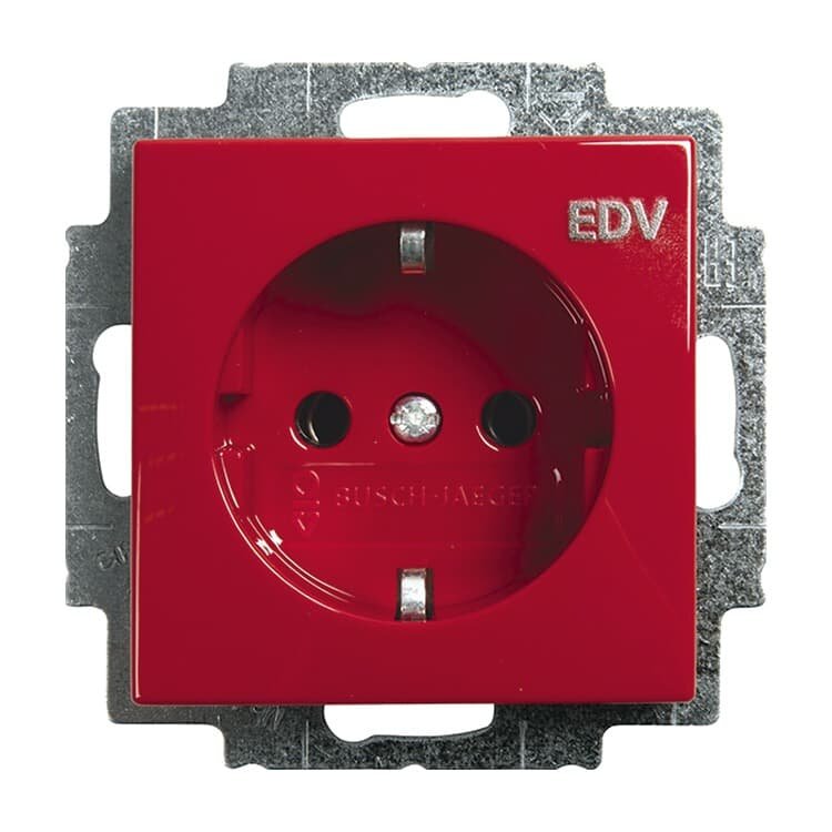 Busch Jaeger 20 Euc DV-917 Schuko Socket Power Edv Red Busch-balance Si