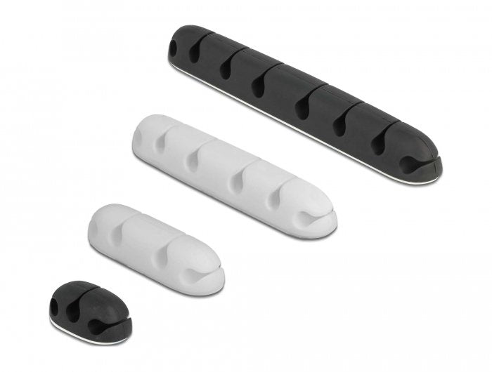 Delock 18402 Organiser Cables Desk/Wall Stand Cables Black White 4 Pieces