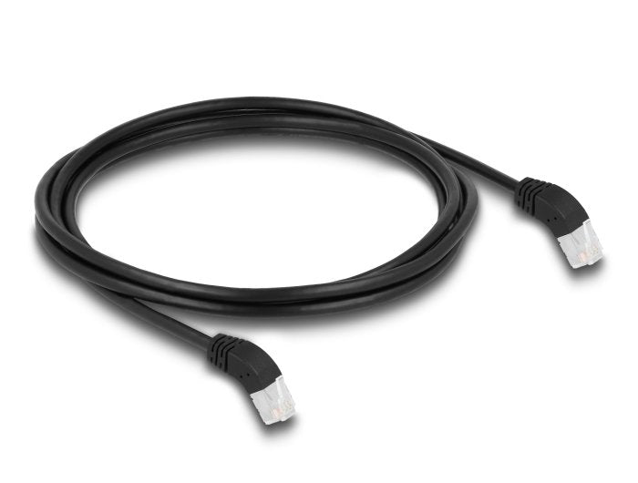 Delock 80271 RJ45 Network Cable CAT.6A S/FTP 45° Nach Oben Angular 2M Black