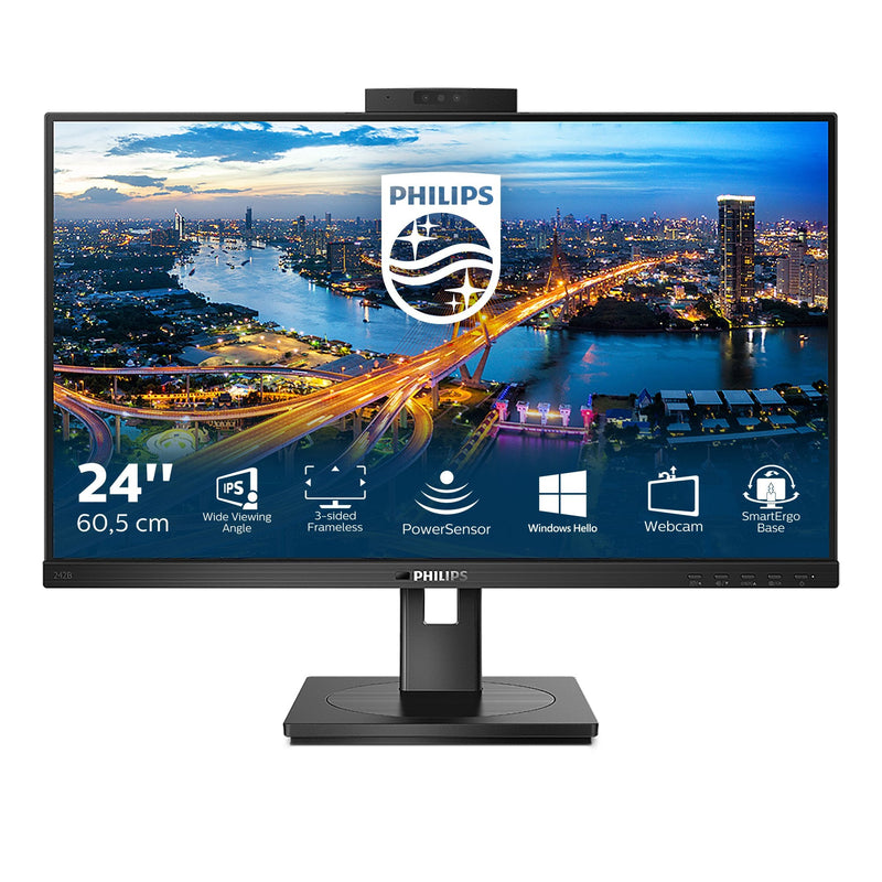 Philips Monitor Professional 242B1H 23.8' Full HD Webcam Multimedia Black