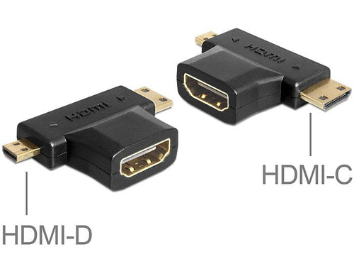 Delock Adapter Hdmi-a Female Hdmi-c + Hdmi-d Male — image 1