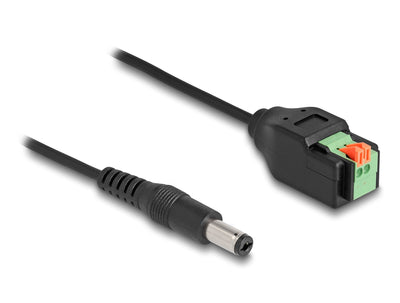 Delock DC Cable 2,1 X 5,5MM Connector Male a 2 Pin Terminalblock Adapter With Pulsador 15CM — image 1