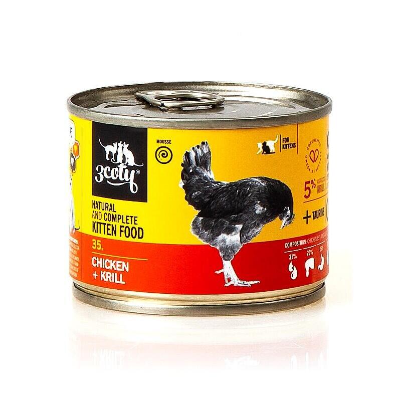 3COTY Chicken + Krill For Kittens 180G