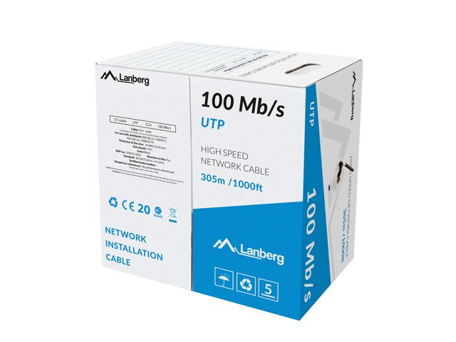 Lanberg LAN Cable UTP CAT.5E 305M Solid Cca Black