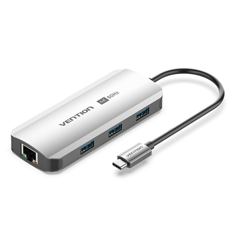 Vention Docking USB Type-c Tqhhb 1x HDMI 4K 3x USB 1x USB Type-c Pd 1x RJ45 Grey
