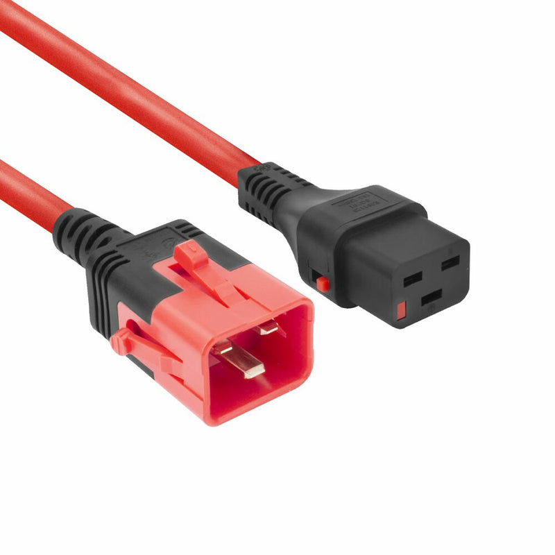 Powercord C19 IEC Lock - C20 IEC Lock Dual Locking Red 2M, PC3637