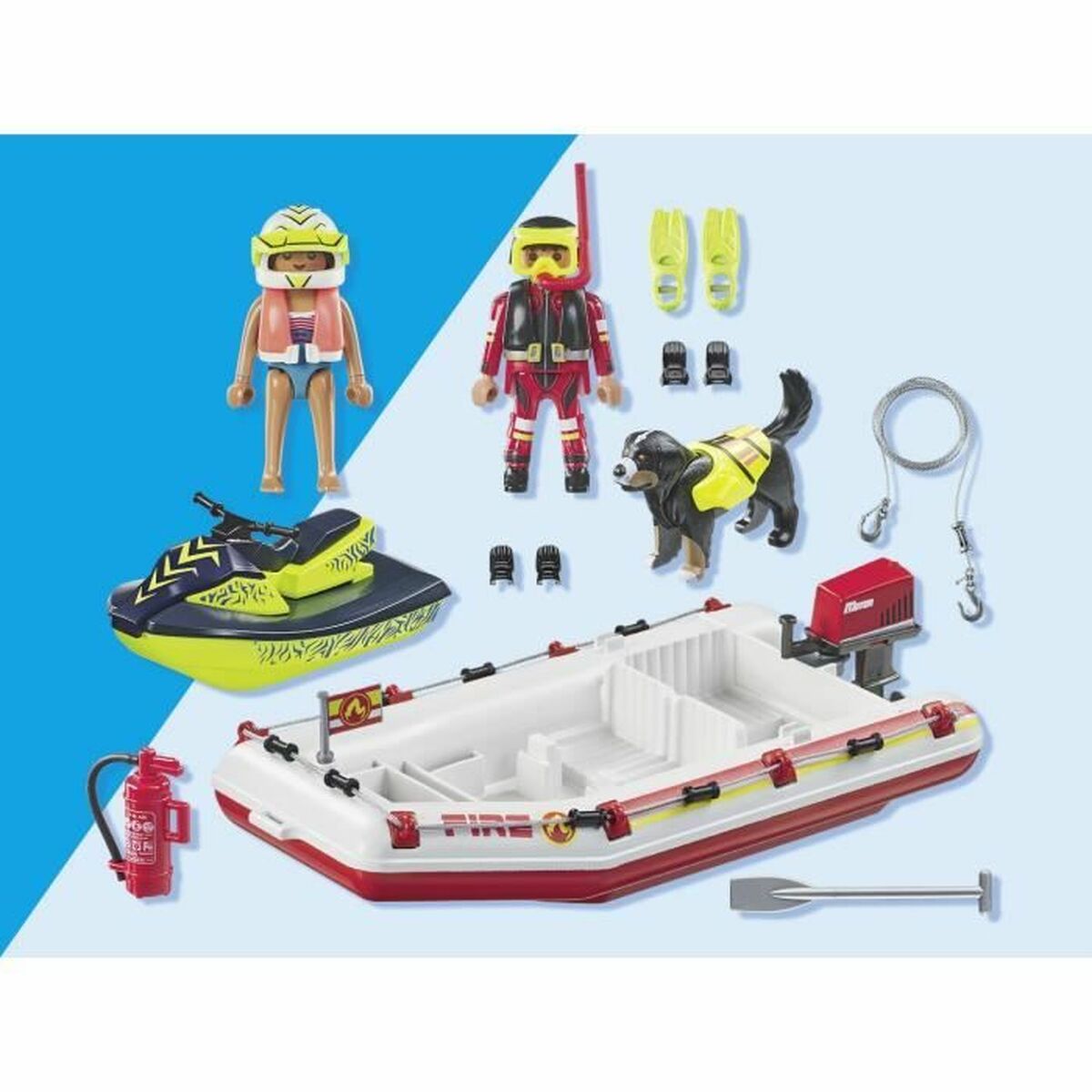 Playmobil Playset Playmobil Action Heroes - Fireboat And Water Scooter 71464 52 Pieces