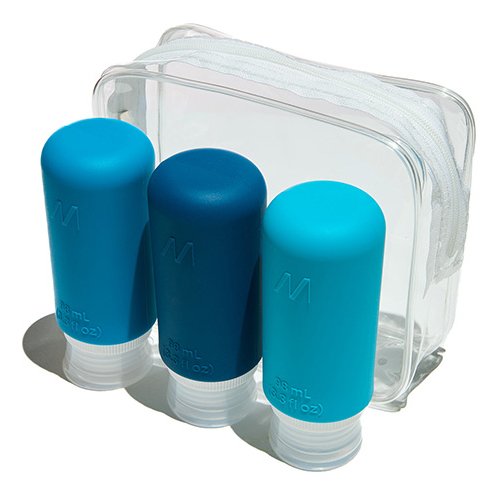 Muitomas TRBOTTLES3BL Bottle And Recipiente Travel Silicone Bottle Flexible