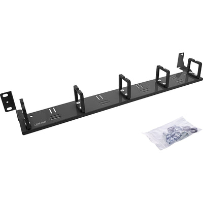 Inline® 19 Cable Management Panel 5 Plastic Brackets Horizontal, RAL9005 Black — image 1
