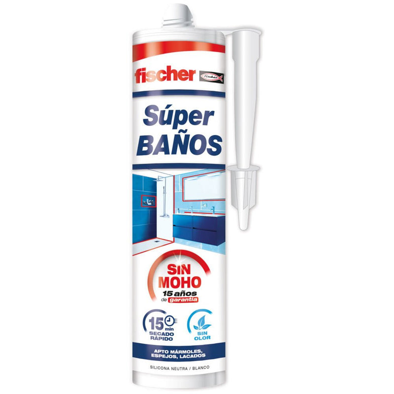 Fischer Super Baños Silicone White Antimoho Without Olor 280ML 563064