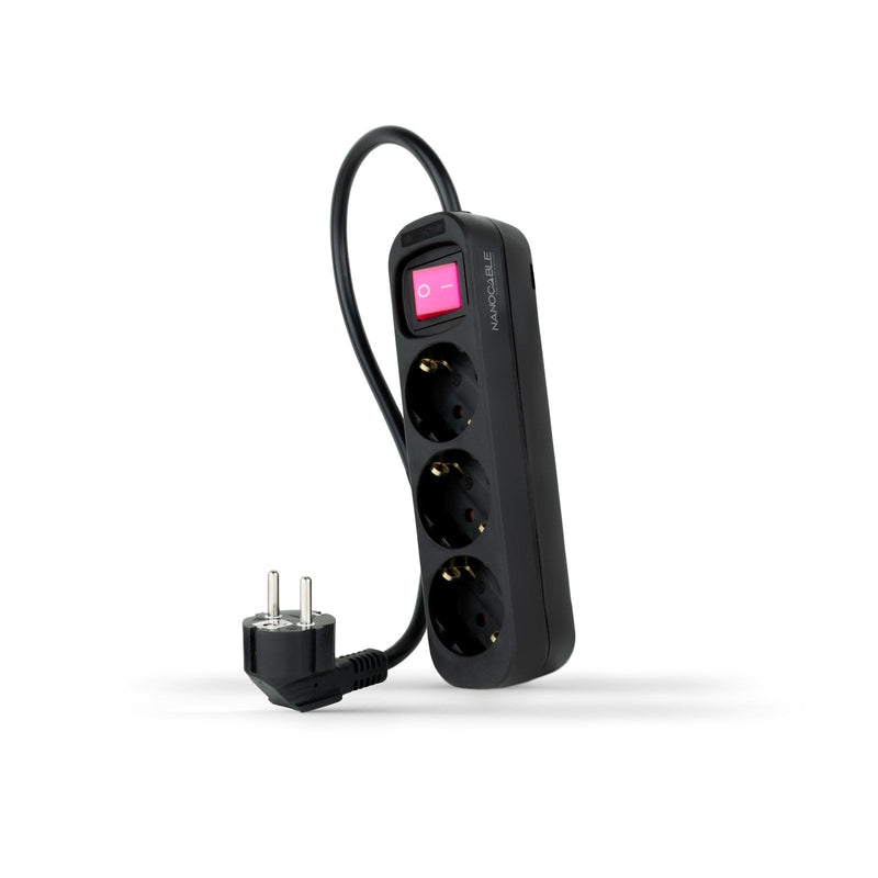 Nanocable Power Strip 3 Sockets Switch 1.4M - Black
