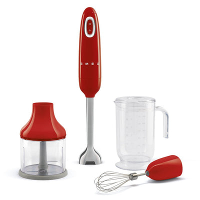 Smeg Blender Mano With Accesorios Estilo Years 50 Blue Red HBF03RDEU — image 1