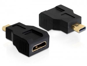 Delock Adapter High Speed HDMI With Ethernet, Micro D Male Mini C Female — image 1