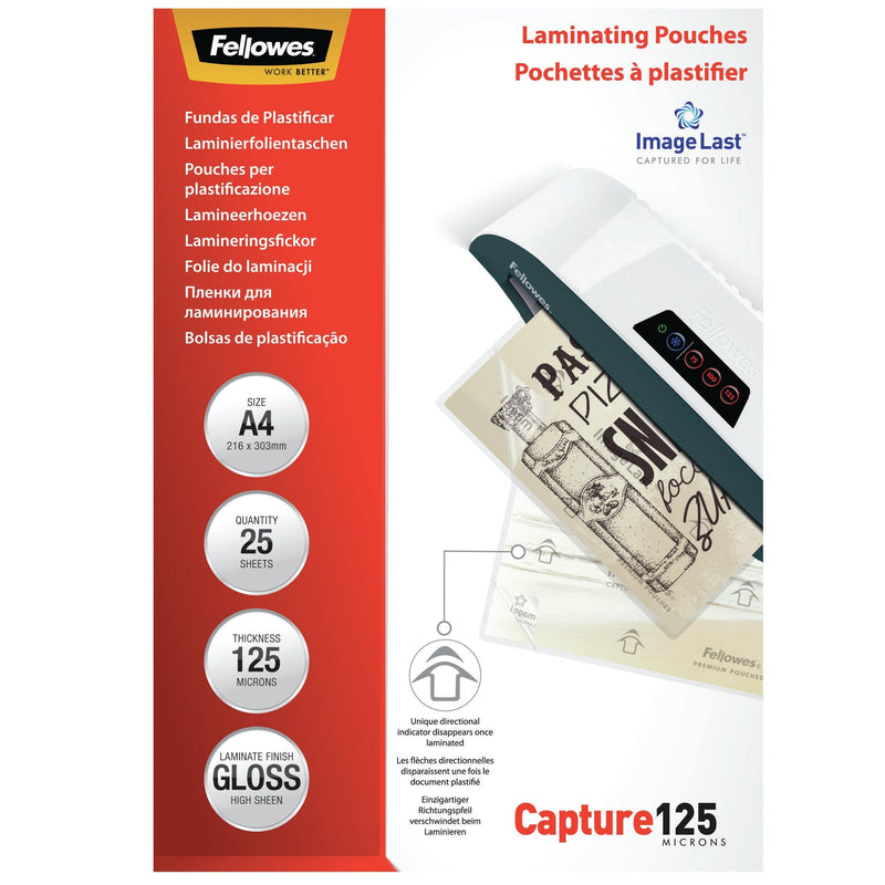 Fellowes Cases Plastificar 5396301 Finish Brillo A4 125 Micras Pack 25 Universal