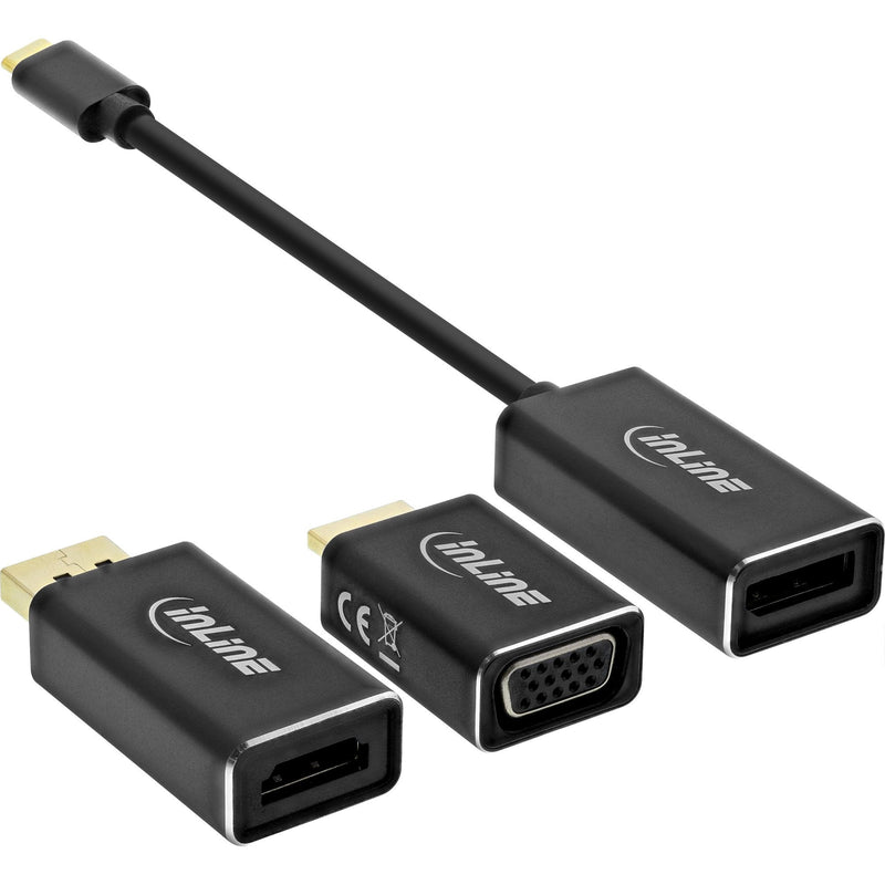 Inline USB Display Converter Set 6 1, USB Type-c Male a DisplayPort Female Hdmi, VGA (modo Alternativo Dp), 4K