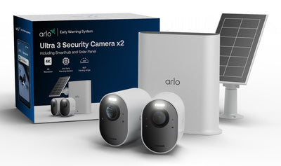 Arlo Ultra 3 Camera White Set Of 2 Incl. Smart Hub And Solarpanel 4K Resolution WLAN, Battery/Solarstrom, IP65 — image 1