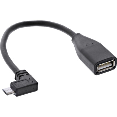Inline Adapter Micro USB Otg Micro-b Male Ángulo a USB a Female 0,1M — image 1