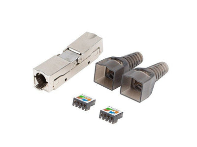 Lanberg Plug 2x RJ45 CAT.6A FTP 8P8C Tool-less Adapter — image 1
