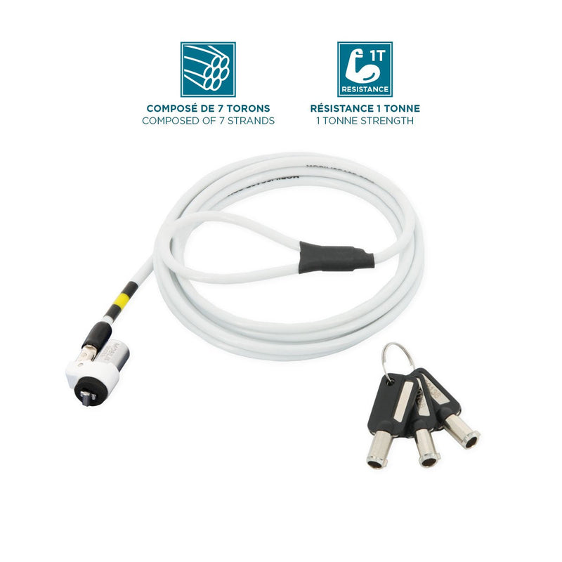 Mobilis 001325 Cable Antirrobo White 1,8M