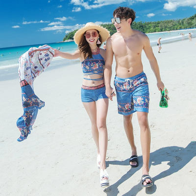 Sexy Vacation Couple Swimwear Suit