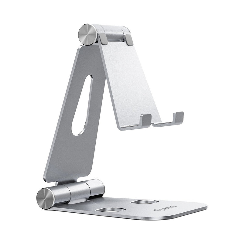Aisens Stand Desktop Size XL Adjustable (2 Pivots Mobile Phone / Tablet - Silver
