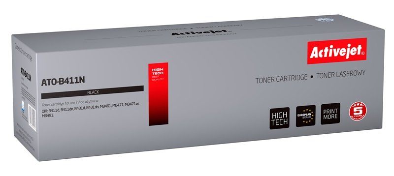 Activejet Toner ATO-B411N (reemplazo Oki 44574702 - Supreme - 4000 Páginas - Black