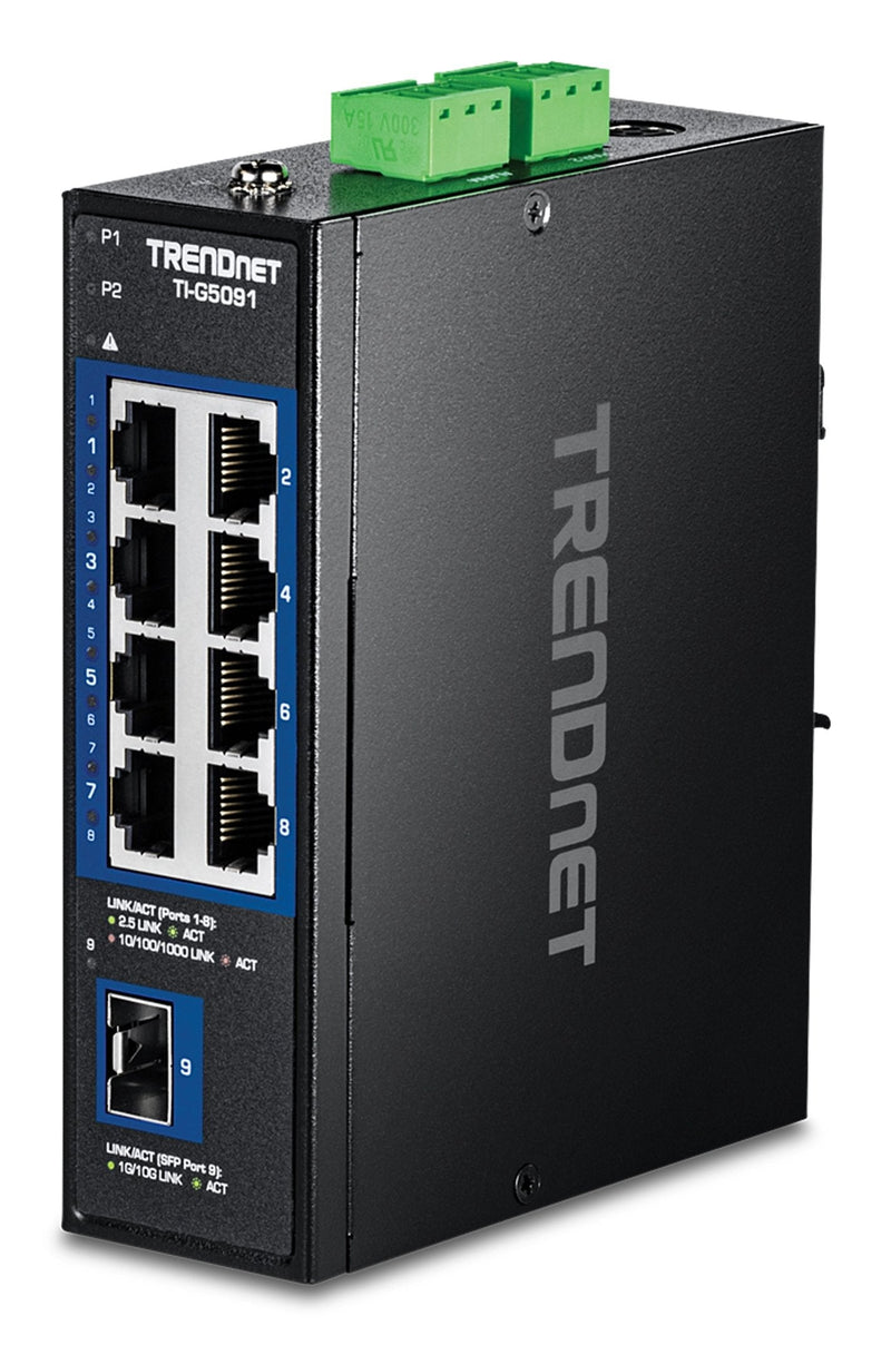 Trendnet 9-PORT Indumrial 2.5G Din-rail Switch With 10G Sfp