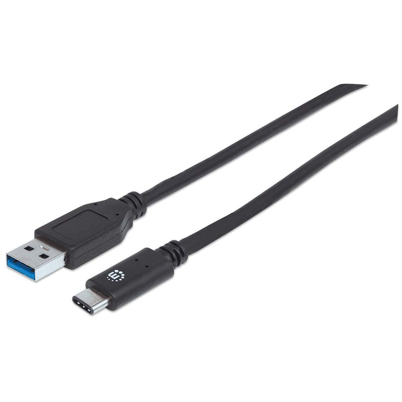 Manhattan USB Cable -c Súpervelocidad + USB 3.2 Gen 2, a Male/ C Male 10Gbps, 1M, Black