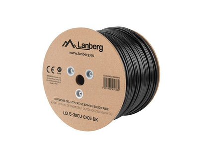 Lanberg Bobina Cable UTP CAT.5E 305M Black Solid Cu Fluke — image 1