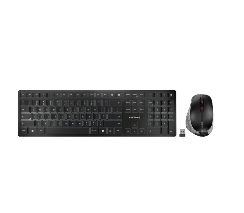 Cherry Dw 9500 Slim Keyboard Mouse Included RF Wireless + Bluetooth Azerty Belga Black Grey