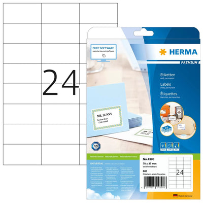 Herma Labels Premium A4 White 70X37 Mm Paper 600 Units — image 1