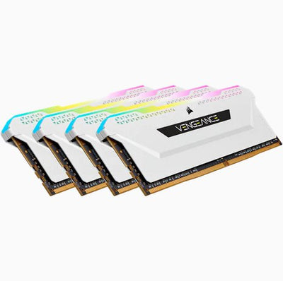 Corsair Memory 64GB DDR4 3200 4X 16GB Kit Cuádruple, Memory White CMH64GX4M4E3200C16W, Vengeance RGB Pro Sl, I — image 1