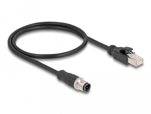 Delock Network Cable M12 D-kodiert 4 Pin Male a RJ45 Male 50CM — image 1