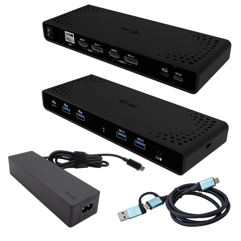 I-tec Universal Dual 4K Pantalla Base Station 2XDP 2x HDMI LAN Audio Power Delivery 85W + I-tec USB-C Charge