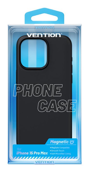 Case Silicone With Magsafe Vention KUFB0-40 Compatible With Iphone 15 Pro Black
