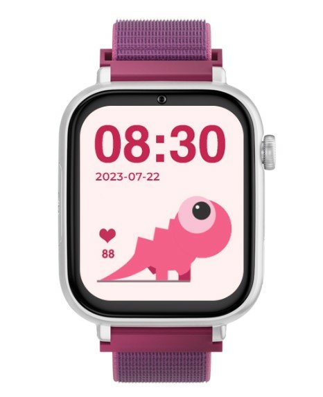 Savefamily Smartwatch White Casing + Raspberry Fabric Strap Sf-sw + B.ctf