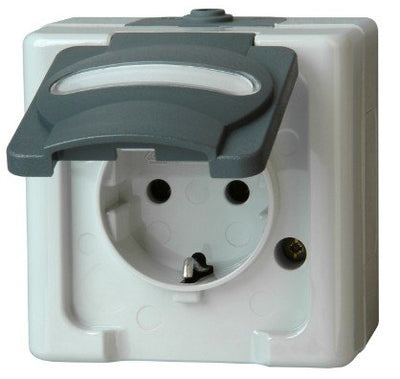 Kopp 103356006 Blue Electric Schuko Socket Power M.klappd. Grey — image 1