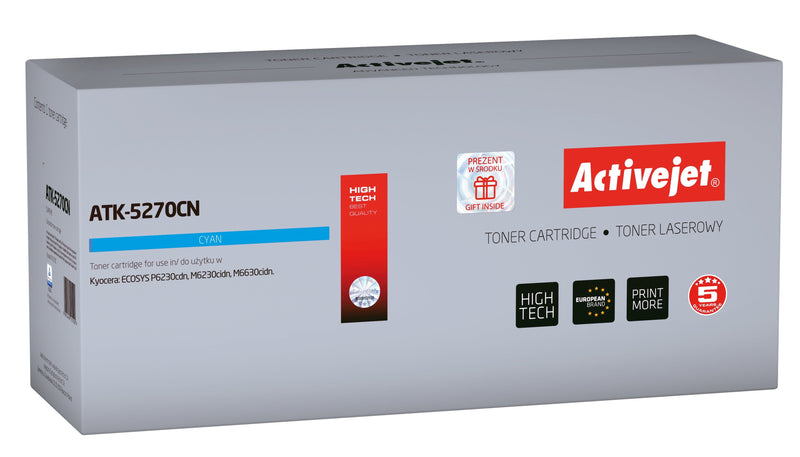 Activejet Toner ATK-5270CN (reemplazo Kyocera TK-5270C - Supreme - 6000 Páginas - Cyan)