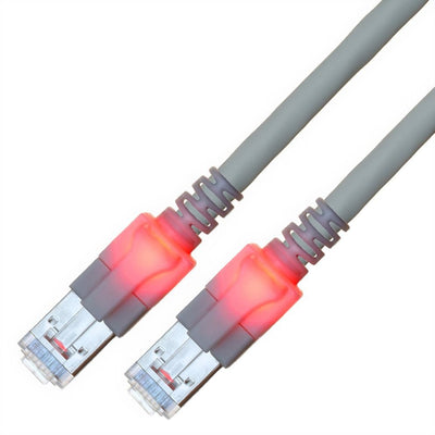 Easylan Dualboot LED Network Cable RJ45 S FTP CAT.6 (class e), With Sacon Connector Male Lsoh, Grey 2M — image 1