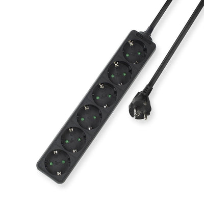 Power Strip, 6 Sockets, 3M, Black — image 1