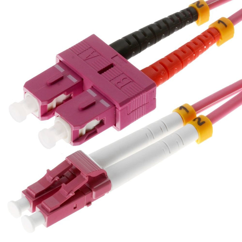 Helos Lwl Network Cable Lc/Sc Duplex 50/125?M OM4 Erikavioletat 1,0M