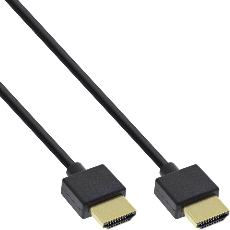 Inline HDMI Cable With Ethernet Type a Male Superfino Black/Gold 0,5M