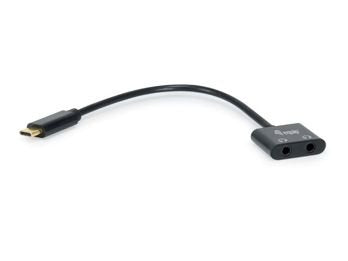 Cable Adapter USB-C a Audio Dac 2 Jack 3.5MM Female Headphone And Microphone